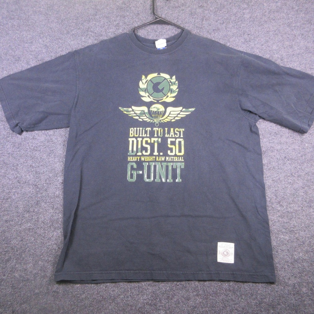 Y2K G-Unit Shirt Mens XL Black Built To Last DIST 50 Graphic Tee Hip Hop